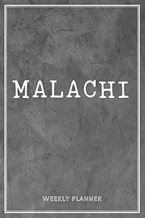 malachi weekly planner appointment to do lists undated journal personalized personal name notes grey loft art