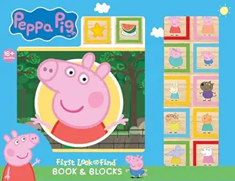 peppa pig 10 wooden blocks and interactive first look and find board book set pi kids 1st edition editors of