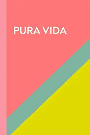 pura vida cute lined travel notebook for planning and journaling your trip to costa rica with colorful modern