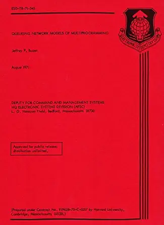 queueing network models 1st edition buzen 0824044010, 978-0824044015