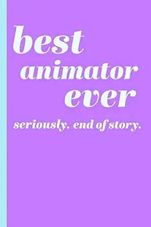 best animator ever blank writing journal and lined notebook with fun modern minimalist cover design in purple