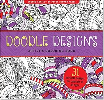 doodle designs adult coloring book 1st edition peter pauper press 1441317465, 978-1441317469
