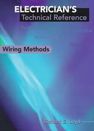 electricians technical reference wiring methods 1st edition richard loyd 0827383797, 978-0827383791