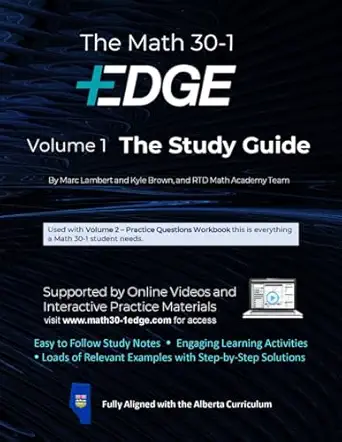 math 30 1 edge study guide and workbook supported with interactive online resources 1st edition marc lambert