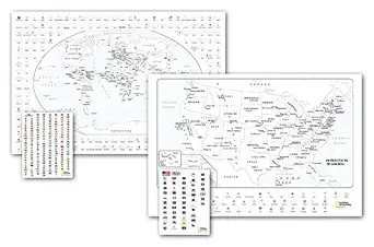 National Geographic World And United States Coloring Maps Map Pack Bundle
