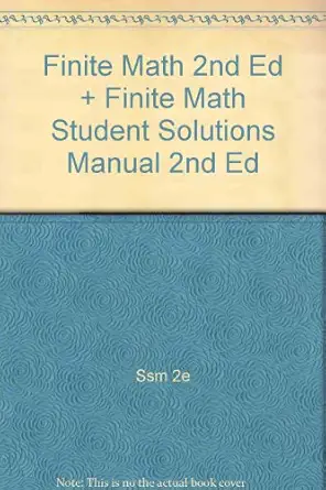 finite math 2nd ed + finite math student solutions manual 2nd ed 1st edition berresford 0618532811,