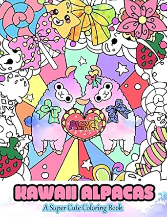 kawaii alpacas a super cute coloring book 1st edition mindful coloring books ,jean tumbagahan 1534908676,