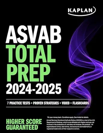 asvab total prep 2024 2025 7 practice tests + proven strategies + video + flashcards 1st edition kaplan test