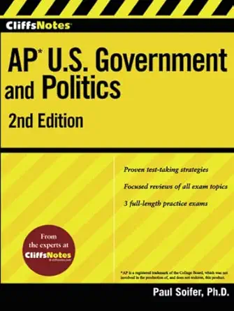 cliffsnotes ap u s government and politics 1st edition paul soifer 0470562145, 978-0470562147