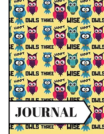 journal three wise owls pattern yellow print novelty gift owl journal for kids teens girls and women 1st