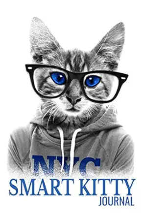 nyc smart kitty journal 110 page wide ruled 6 x 9 blank lined journal 1st edition sparta media 1099654041,
