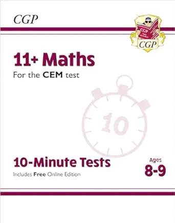 new 11+ cem 10 minute tests maths ages 8 9 1st edition cgp books 178908184x, 978-1789081848