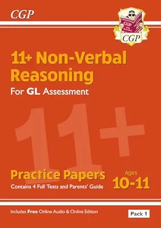 new 11+ gl non verbal reasoning practice papers ages 10 11 pack 1 1st edition cgp books 1789082269,