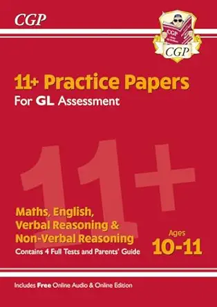 new 11+ gl practice papers mixed pack ages 10 11 1st edition cgp books 178908220x, 978-1789082203