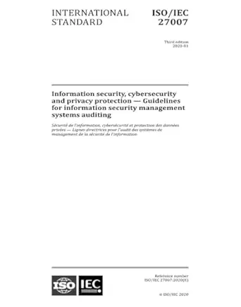 iso/iec 27007 2020   information security cybersecurity and privacy protection guidelines for information