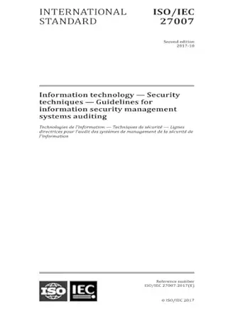iso/iec 27007 2017   information technology security techniques guidelines for information security