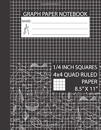 graph paper notebook 8 5 x 11 1/4 inch squares graph paper notebook 1/4 inch squares squared graphing paper