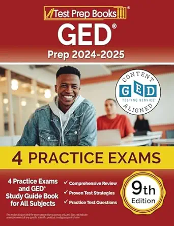 ged prep 2024 2025 practice exams and ged study guide book for all subjects 1st edition lydia morrison