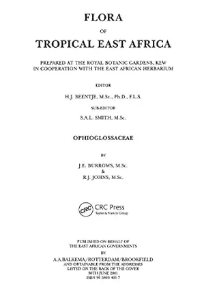 flora of tropical east africa ophioglossaceae 1st edition john eric burrows ,r j johns 9058094057,