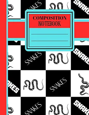 composition notebook snakes on chess board print lined college ruled snake notebook for boys girls and teens