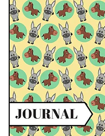 journal cute donkey yellow print novelty gift donkey journal for teens girls farm animal lovers school