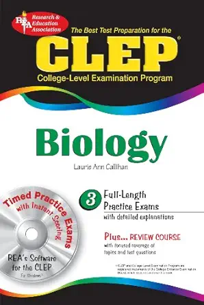 clep biology with cd rom the best test prep for the clep exam with reas testware 1st edition laurie ann