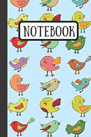 notebook bird journal with colorful little birds birdie notebook 120 pages 1st edition wild journals