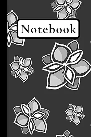 notebook black and white flower journal flower lovers gifts ideal to write gardening notes 120 pages 1st