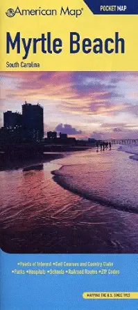 american map myrtle beach sc pocket map 1st edition american map company 084160939x, 978-0841609396