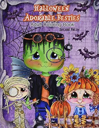 halloween adorable besties adult coloring book 1st edition sherri ann baldy 1945731532, 978-1945731532