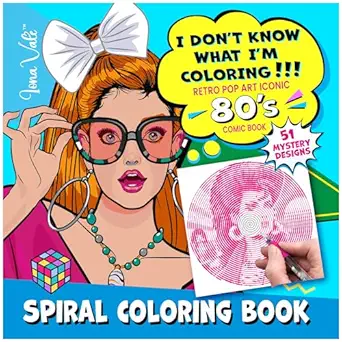 i dont know what im coloring 51 retro iconic 80s pop art comic book girls with spirals lines and dots 1st