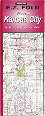 greater kansas city ez fold road map 1st edition warren map 1890552658, 978-1890552657