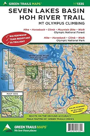 seven lakes basin hoh river trail wa no 133s 1st edition green trails maps 168051475x, 978-1680514759