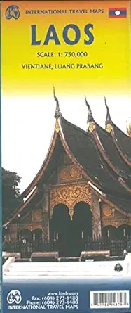 laos travel reference map 1 750 000 itm 1st edition itmb publishing ltd 177129437x, 978-1771294379