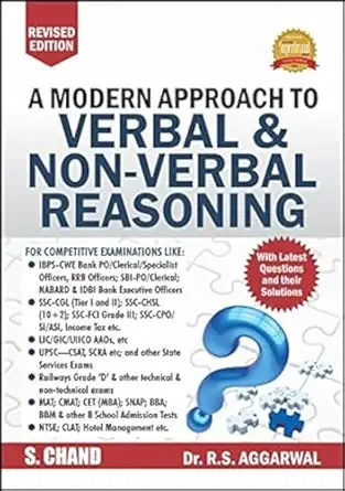 a modern approach to verbal and non verbal reasoning 1st edition r s aggarwal 8121905516, 978-8121905534