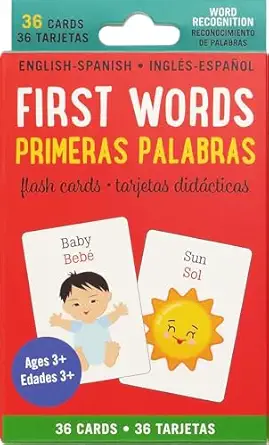 bilingual flash cards first words 1st edition peter pauper press 1441338276, 978-1441338273