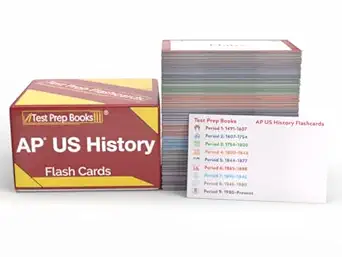 ap us history study cards 2024 2025 ap us history review prep with practice test questions full color cards