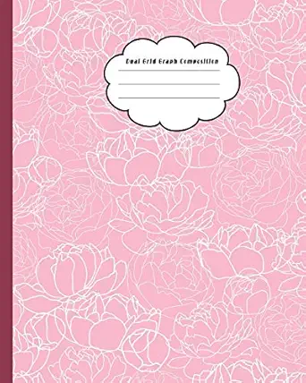 dual grid graph composition pink flowers composition notebook half graph 4x4 half lined paper on same page