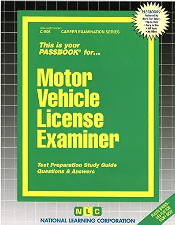 motor vehicle license examiner 1st edition national learning corporation 0837305063, 978-0837305066