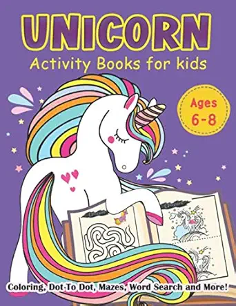 unicorn activity books for girls age 6 8 coloring dot to dot mazes word search and more 1st edition hero