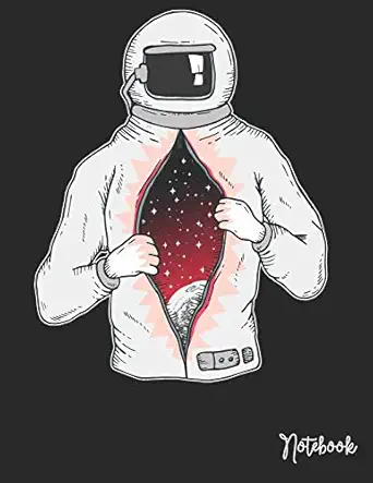 notebook college ruled notebook 8 5x11 with unique floral astronaut design on the cover 110 pages 1st edition