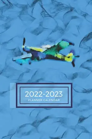 bi wing airplane captain dated calendar planner 2 years to do lists tasks notes appointments small cute