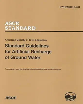 standard guidelines for artificial recharge of ground water 1st edition american society of civil engineers