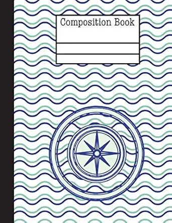 compass nautical waves composition notebook 5x5 graph paper 200 pages 7 44 x 9 69 quad ruled pages school