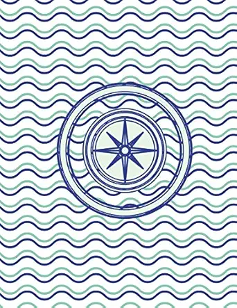 compass nautical waves notebook blank 200 pages 8 5 x 11 unlined sketch drawing art paper pages school