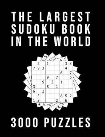 the largest sudoku book in the world 3000 puzzles medium hard extreme 3 difficulty levels 9x9 puzzle grids