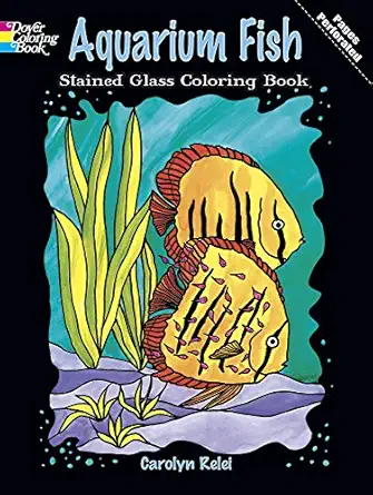 aquarium fish stained glass coloring book 1st edition carolyn relei 0486284794, 978-0486284798
