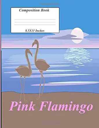pink flamingo composition book for big and small projects 1st edition sparrow press 1655641573, 978-1655641572