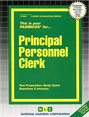 principal personnel clerk 1st edition national learning corporation 0837329442, 978-0837329444