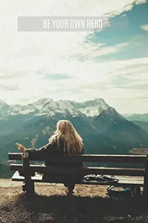 Be Your Own Hero Classic Notebook Composition Notebook Motivational Journal Minimalist Notebooks Simple Diary Mountains Woman